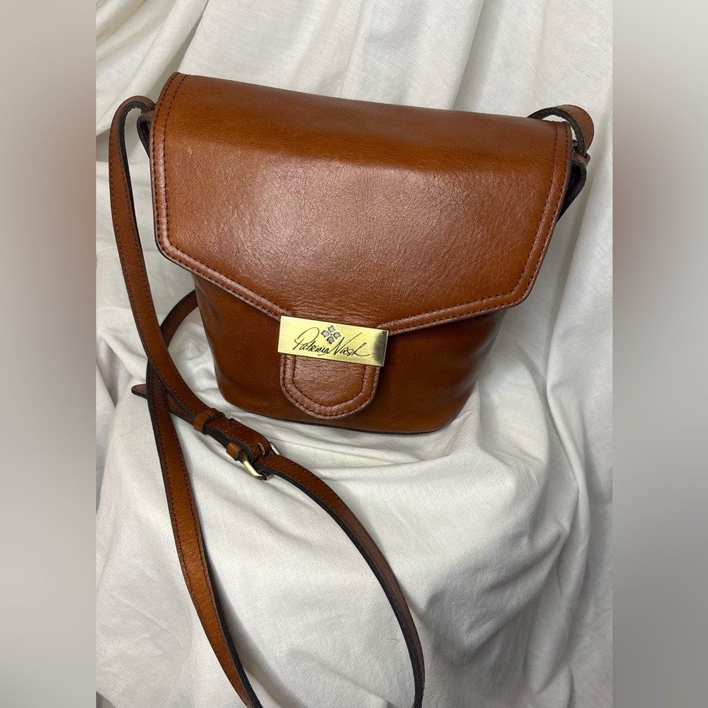 Patricia Nash Beautiful Tan Leather Crossbody Bag - Adjustable- Classic - Picture 2 of 13